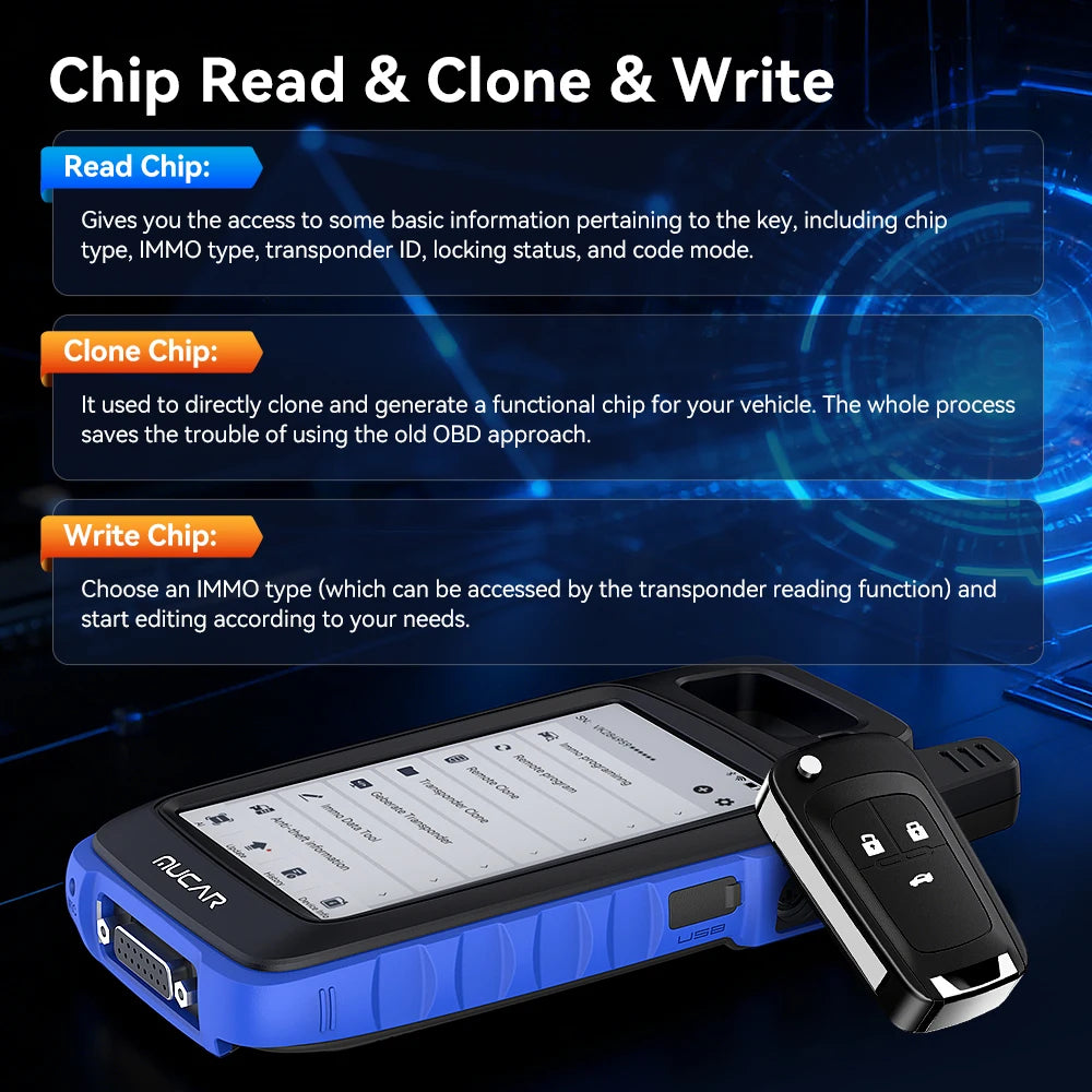 MUCAR KEY581 IMMO Key Programmer Immobilizer Tool Key Creation IMMO Learning Chip Read Write Cloning Frequency Detection