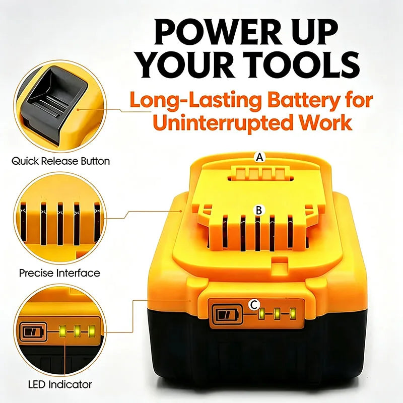 Compatible Replacement Battery For DeWalt 20V/60V 12Ah Lithium Battery Fit DCB200 DCB203 DCB204 DCB205 DCB206 Power Tools
