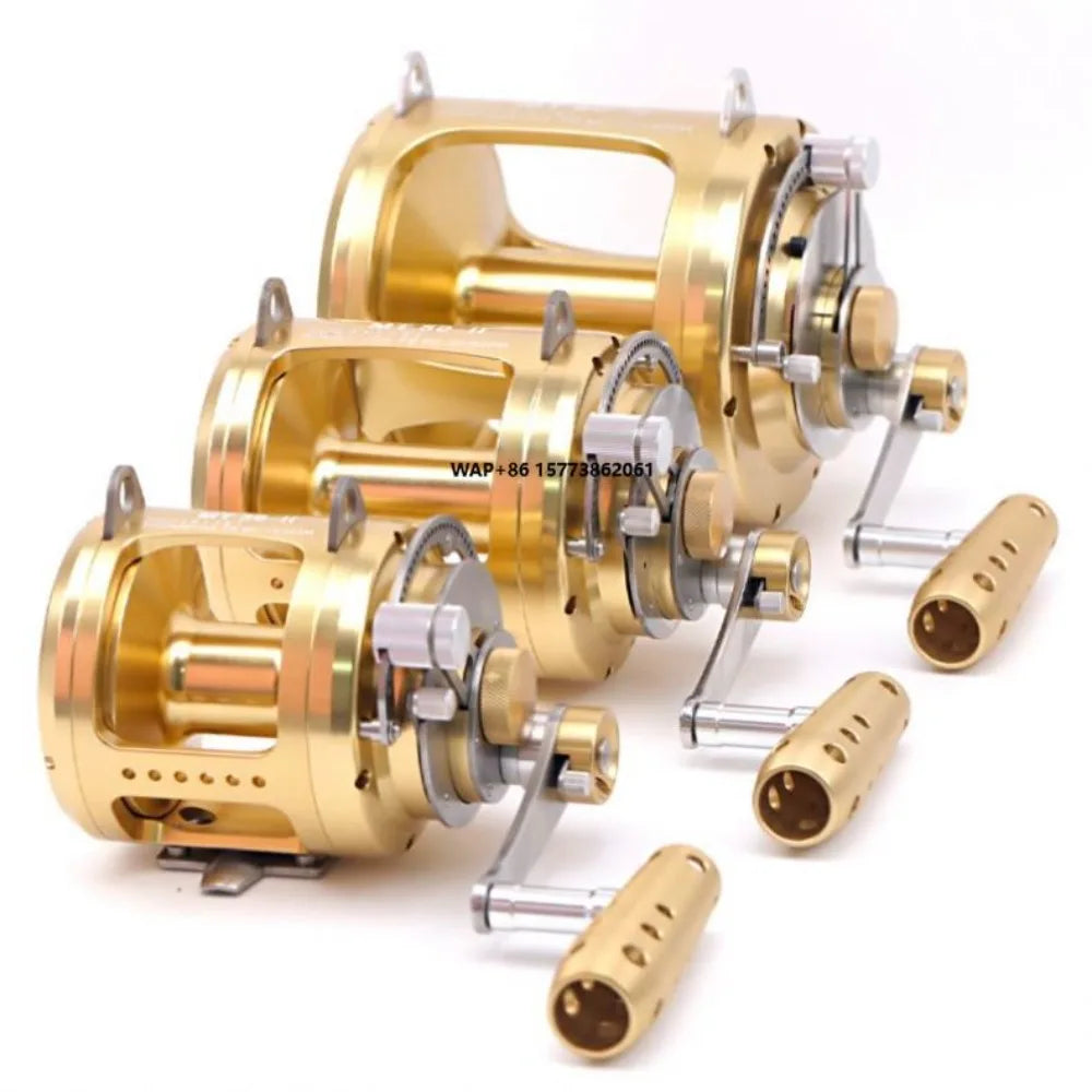 30W 50W 80W Heavy Duty 2 Speed Offshore Big Game Fishing Reel Deep Sea Boat Tuna Saltwater Fishing Trolling Reel