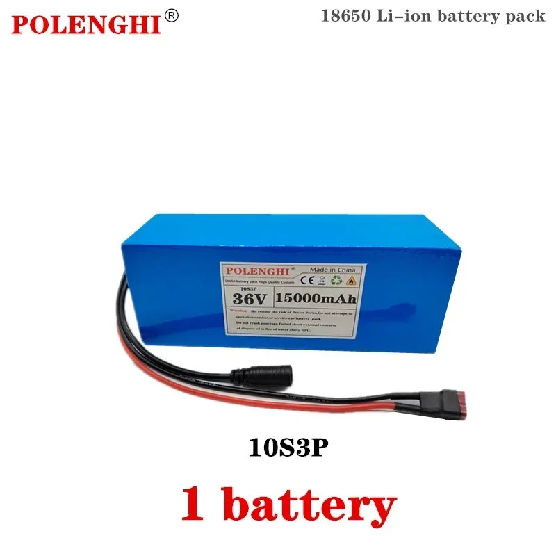 POLENGHI XT-60/T Plug 10S3P 36V 15000mAh 18650 Rechargeable Lithium-Ion Battery Pack, Built-in BMS Circuit Protection Board