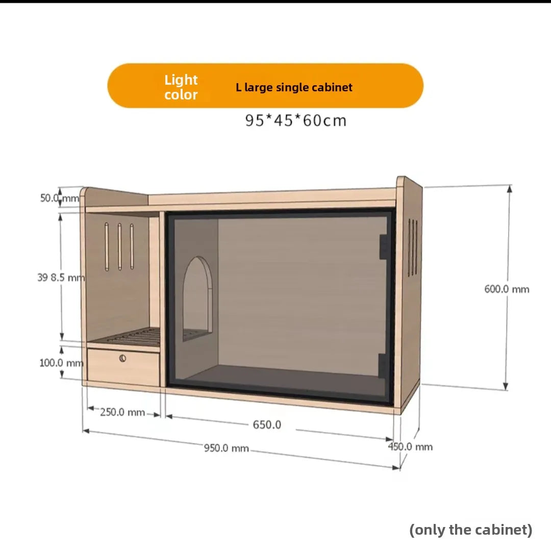 Solid wood cat toilet cabinet cat litter semi-closed odor-proof cat litter box cabinet