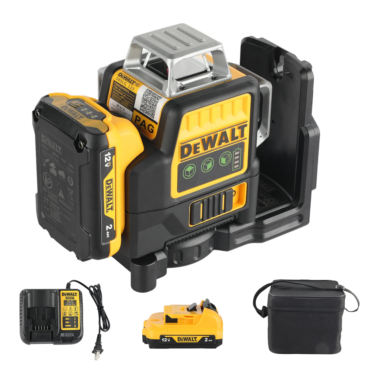 2026 Dewalt DW089LG 12V Green Laser Level, 12 Line 3-Sided 360° Vertical
