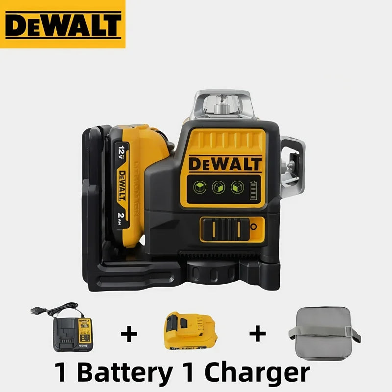 DEWALT 089 12-Line 3-Side 360° Green Laser Level 12V for Outdoor Construction Strong Light Absorption Fixation