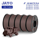 JAYO PLA Classic 3D Filament 1.75mm High Speed Matte PLA 3D Printer Filament Neatly Wound 3D Printing Materials 5Rolls/set
