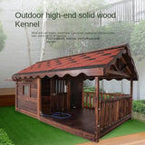 Balcony Solid Wood Dog Houses Outdoor Courtyard Dogs Kennels Breathable Garden Pet Villa Patio Puppy Nest Pet Supplies