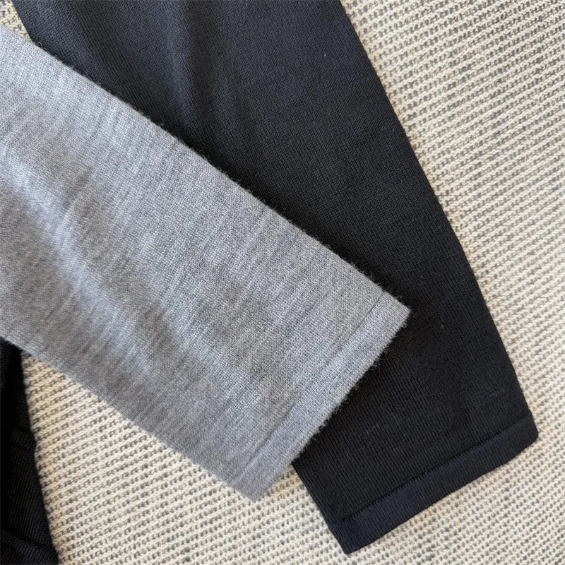 women's dress New elastic slim fit round neck long dress for autumn 2026 asymmetrical knitted casual dress 100% wool party dress