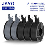 JAYO PLA Classic 3D Filament 1.75mm High Speed Matte PLA 3D Printer Filament Neatly Wound 3D Printing Materials 5Rolls/set