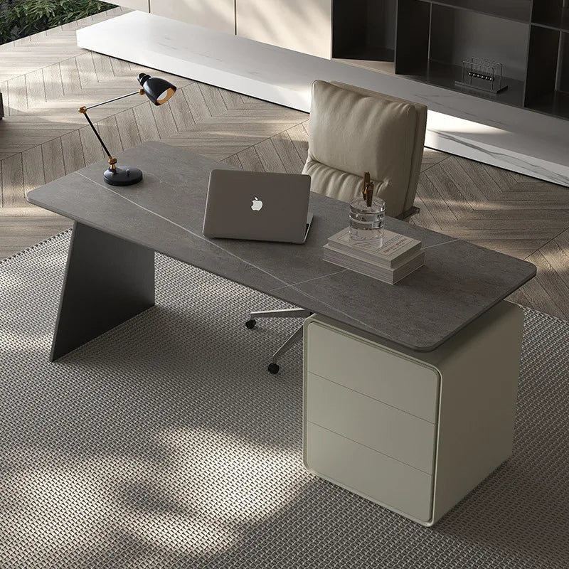 Slate desk light luxury modern home study computer desk high-end Italian minimalist designer boss desk