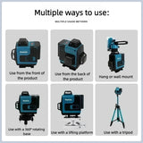 Makita 18V Battery,16Lines4D Green Laser Level, 360°Self Leveling High Precision Horizontal Vertical Cross Line For Construction