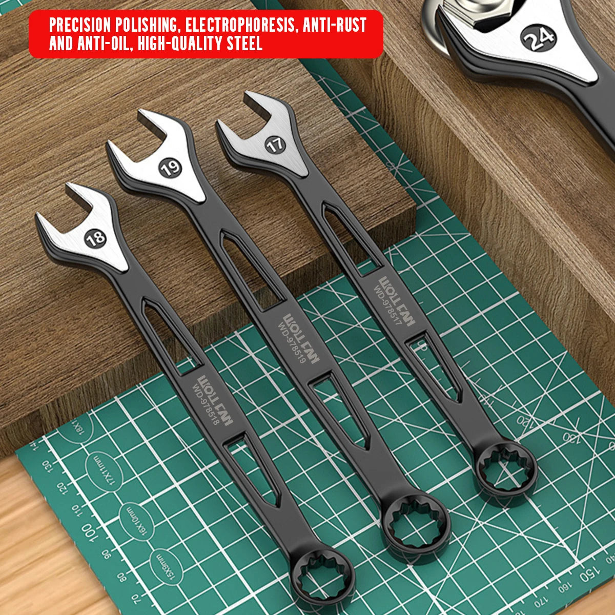 1 Set Ratcheting Wrench Set,Combination Ended Spanner kits, Chrome Vanadium Steel Hand Tools Socket Key Ratchet Wrench set