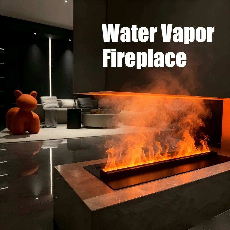 3D Realistic Water Vapor Fireplace Remote Control Electric Steam Fireplace Space-Saving Design Fits Any Corner firebox emission
