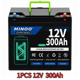 12V 300Ah Lithium LiFePO4 Deep Cycle Battery, 8000+ Cycles Rechargeable Battery for Solar/Wind Power,Small UPS,Lighting,and More