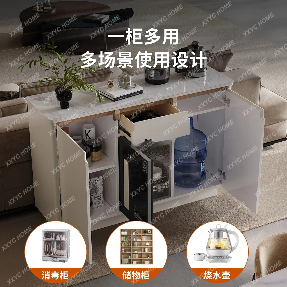 tea bar machine Solid wood living room, dining side cabinet, water bar, integrated locker against the wall, office tea cabinet
