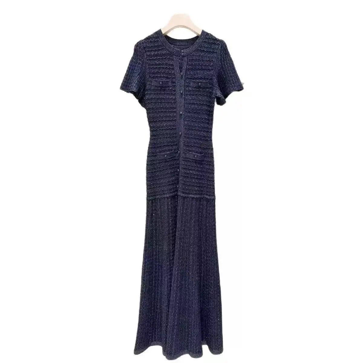 2026 Spring French Fashion Slim Office Women Knitted A-line Dress