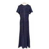 2026 Spring French Fashion Slim Office Women Knitted A-line Dress