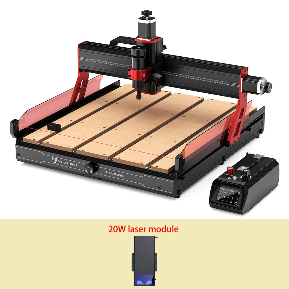 Twotrees 500W CNC Router TTC6050 CNC Engraver DIY Woodwork 600x500mm Laser Engraving Machine For Wood PVC PCB Glass DMF Metal