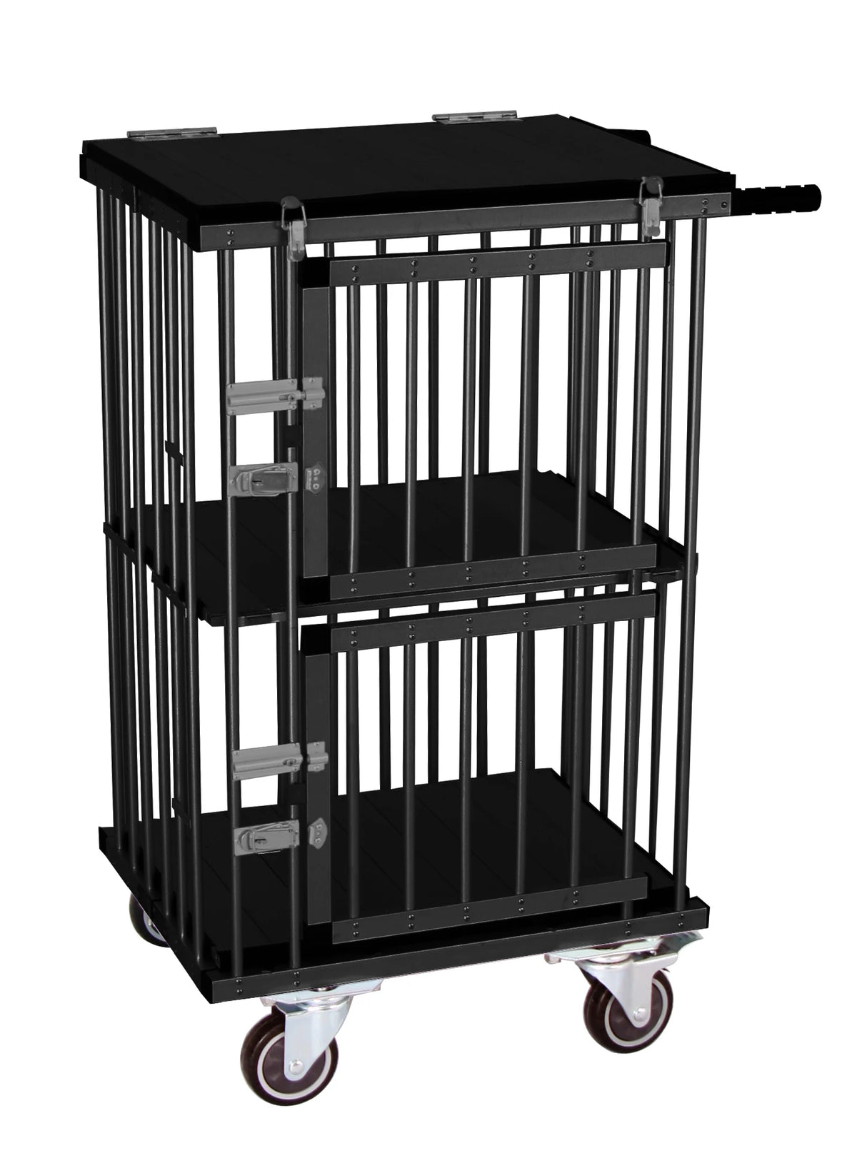 Foldable Aluminum Dog Trolley Handled Pet Cage Small Size Pet Carrier Pet Supplies