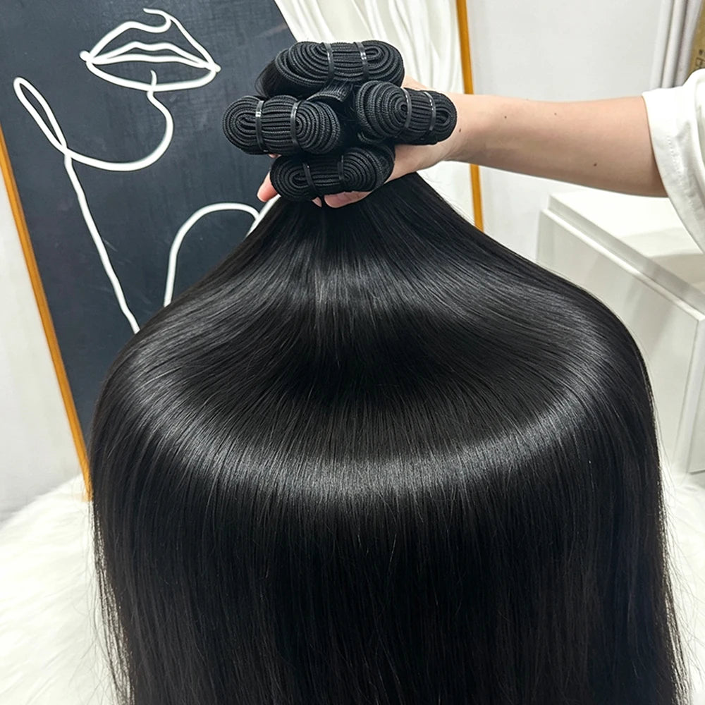 30 32 Inch 16A Body Wave Bundles 100% Human Hair Brazilian 2 3 4 Pcs Virgin Weave Raw Hair Double Weft Thick Human Hair Bundles Extensions For Women