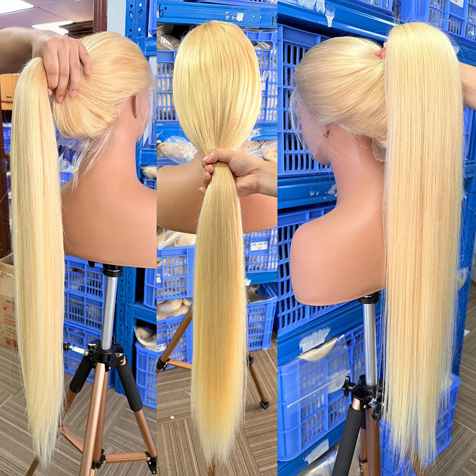 360 Lace Frontal Wig #613 Colored Straight Hd Lace Frontal Wig 13x6 13x4 Pre Plucked Blonde Lace Front Human Hair Wigs For Women