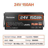 Humsienk 24V 100Ah/200Ah/150Ah LiFePO4 Battery, MAX 15000 Cycles, Built-in 100A/200A/250A BMS, 15000+ Deep Cycle, Low-Temp Protection For RV, Van, Golf Cart, Boat, Camper, Marine, Trolling Motor, Off-Grid, Solar Energy Storage
