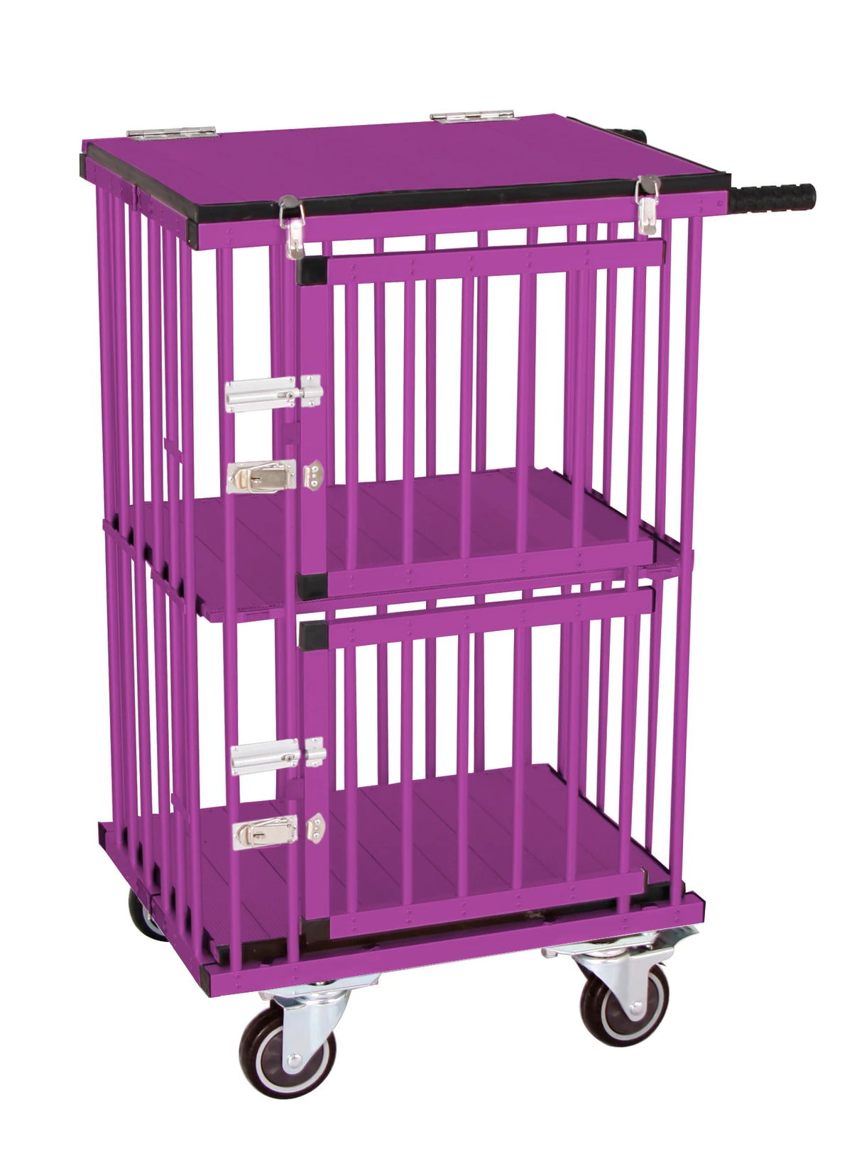 Foldable Aluminum Dog Trolley Handled Pet Cage Small Size Pet Carrier Pet Supplies