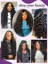 250 Density Loose Wave 13x6 HD Lace Front Human Hair Wig Brazilian 30 40 Inch Curly Wigs Deep Wave 13x4 Lace Frontal Wig