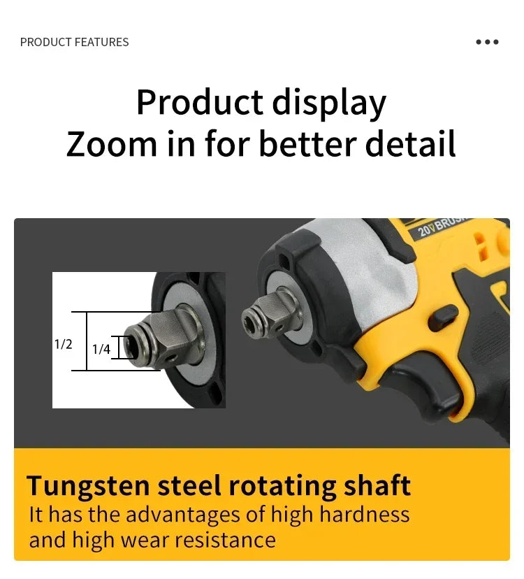 2025 Dewalt  Electric Impact Wrench Rechargeable High Torque 406Nm(Reverse) 1/2" 2500 RPM Universal 20V Battery Power Too DCF922
