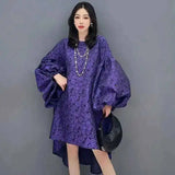 SHENGPALAE Korean Fashion Elegant Chic Dress Casual Loose Batwing Sleeve Robe Vestido Women's 2026 Autumn New Clothing 5R2243