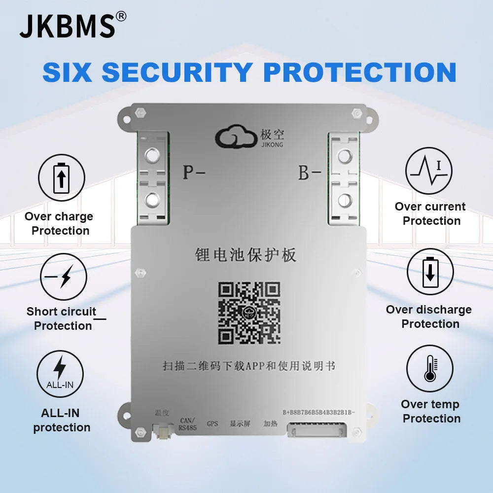 JKBMS JIKONG SMART BMS 4S 5S 6S 7S 8S 12V 24V BATTERY WITH 2A ACTIVE BALANCE HEAT FUNCTION ON SALE
