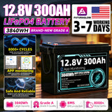 12V 300Ah Lifepo4 Battery Pack Support APP Monitoring Grade A 12.8V Lithium Iron Phosphate Rechargeable Cells DIY 24V 300AH For RV EV Home Energy Storage System Campsite Power Supply equipment Fast Delivery