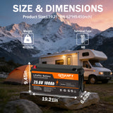 Qidianfy 24V 100Ah LiFePO4 Battery Built-in 100A BMS 2560Wh Deep Cycles Rechargeable Lithium Battery for RV Camping Home Backup Power Solar Off-Grid