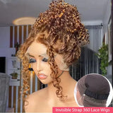 Curly 360 Full Lace Glueless Wig Human Hair Invisible Drawstring 13x6 Hd
