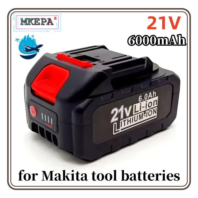Makita 21V 6.0Ah 18650 lithium-ion battery, high current, high discharge, suitable for electric water gun screwdrivers/drills