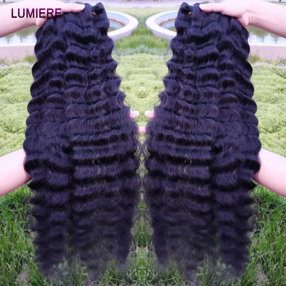 Loose Deep Wave Bundles Virgin Raw Brazilian Human Hair Weave 1/3/4 Bundle Deals Hair Extension Double Weft Wholeasle 30"