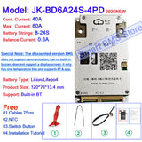 Jikong JK BMS 40A 60A 80a 200a Active Balance BD6A17S8P BD6A20S8P BD6A24S8P 8s 13s 17s 20s 24s Smart JK Bms Bt RS485 Connector