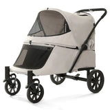 Foldable Dog Stroller Big Wheel with Ramp Brake Dog Strollers Suspension Outdoor Portable Large Dogs Stroller Oxford Pet Carrier