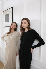 AS 2025 summer woman dress comfortable ribbing maxi button dress lady clothes