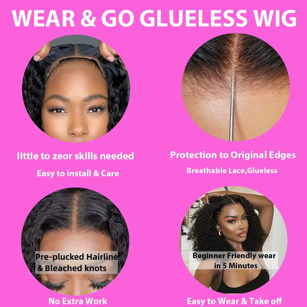Curly Bob Wig Human Hair 100% Human Hair 5x5 Ready to Go HD Lace Glueless Wigs 13x4 Lace Front Wigs 250 Density 13x6 HD Curly Bob Lace Frontal Wigs Wet and Wavy Brazilian On Sale