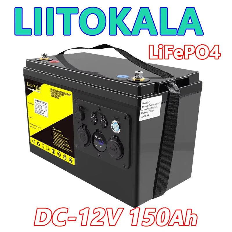 LiitoKala 12V 300Ah 200Ah LiFePO4 Battery 100Ah 120Ah 150Ah Campers Waterproof Golf Cart Battery Off-Road Off-grid Solar Energy