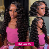 Loose Deep 13x6 Lace Front Human Hair Wig 30 40 Inches Brazilian Water