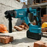 Makita DCH263 High Power 18V Lithium Brushless Concrete Drill Machine Hammer Shake Absorbing Features 4 Groove Rotary Hammer