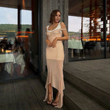 2026 Mesh Overlay Lace Hem Slip Women Dress Urban Patchwork Sleeveless Backless Female Dresses Summer Bodycon Lady Robe New