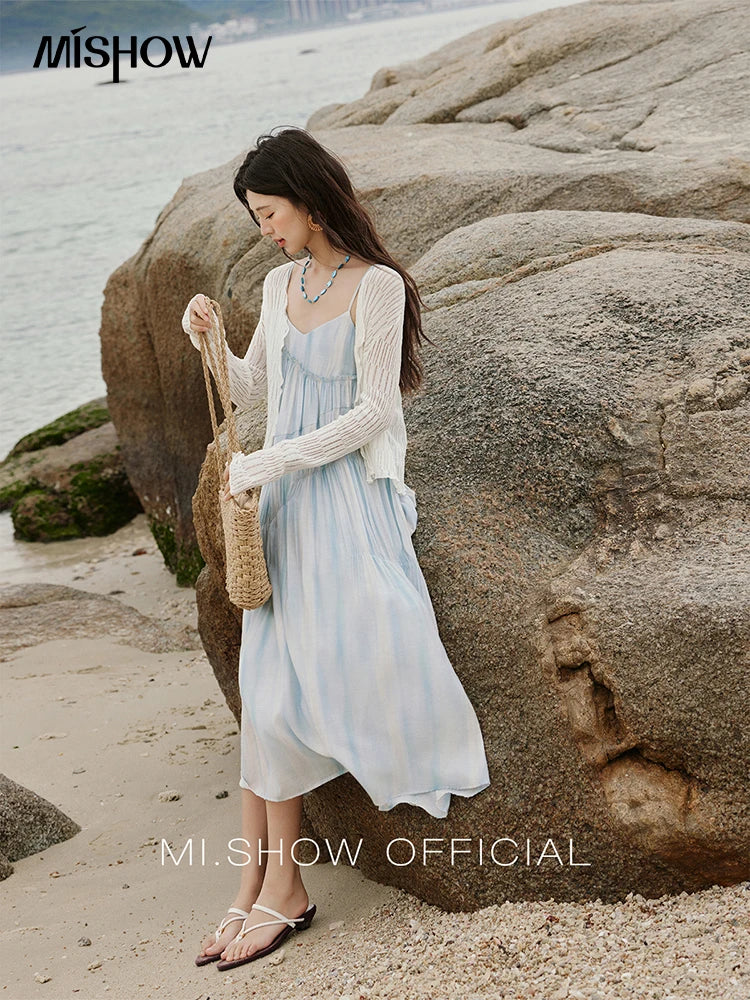 MISHOW Summer Holiday Camisole Dress for Women 2025 New Tie Dye Slim Sleeveless Seaside Long Dresses Female Fashion MXE12L2118