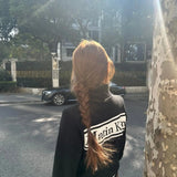 Matin Kim Logo Knit Zip Up Vest Stripe Jacquard Stand Collar Couple Unisex Top