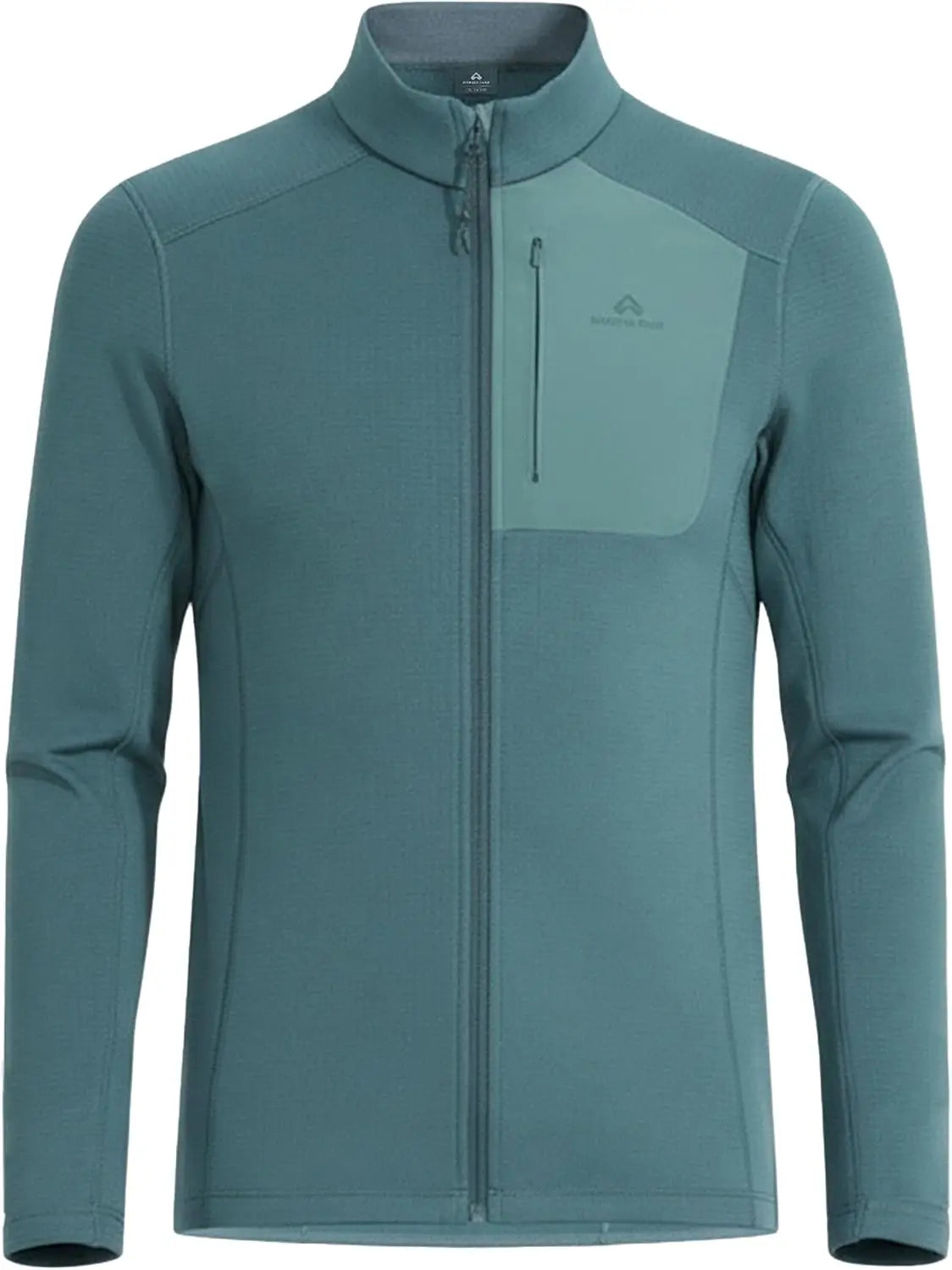 Pioneer Camp Mens Grid Fleece Jacket Full Zip Up Professional Mid Layer Outdoor Winter Thermal Sweatshirt with Chest Pocket
