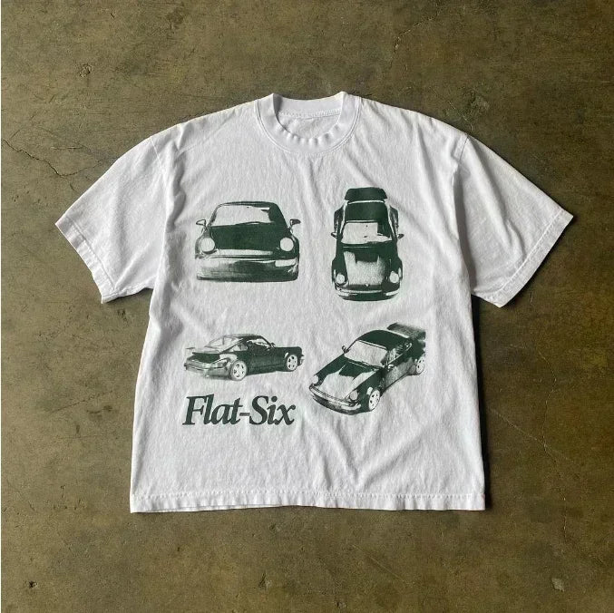 Harajuku Polo Shirt Men's Pattern Printed Casual Short Sleeve Street Gothic Style Summer Couple Breathable Top