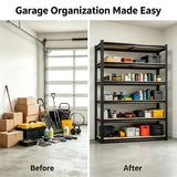 Heavy Duty Metal Storage Rack 5 Tier Adjustable Utility Shelving Unit with MDF Board Garage Organizer Tool Shelf for Basement Warehouse Kitchen Pantry Closet Multi-Purpose Storage Display Rack
