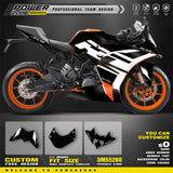 PowerZone Custom Sticker Graphics for KTM RC 250 RC 390 2014 2015 2016 SUPERMOTO Backgrounds Decals Racing Vinyl Sticker Kit 01
