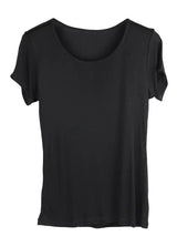 SuyaDream Woman Silk T Shirt Knitted Real Silk Short Sleeved O Neck Solid Basic Tee Simple Summer Top Black White