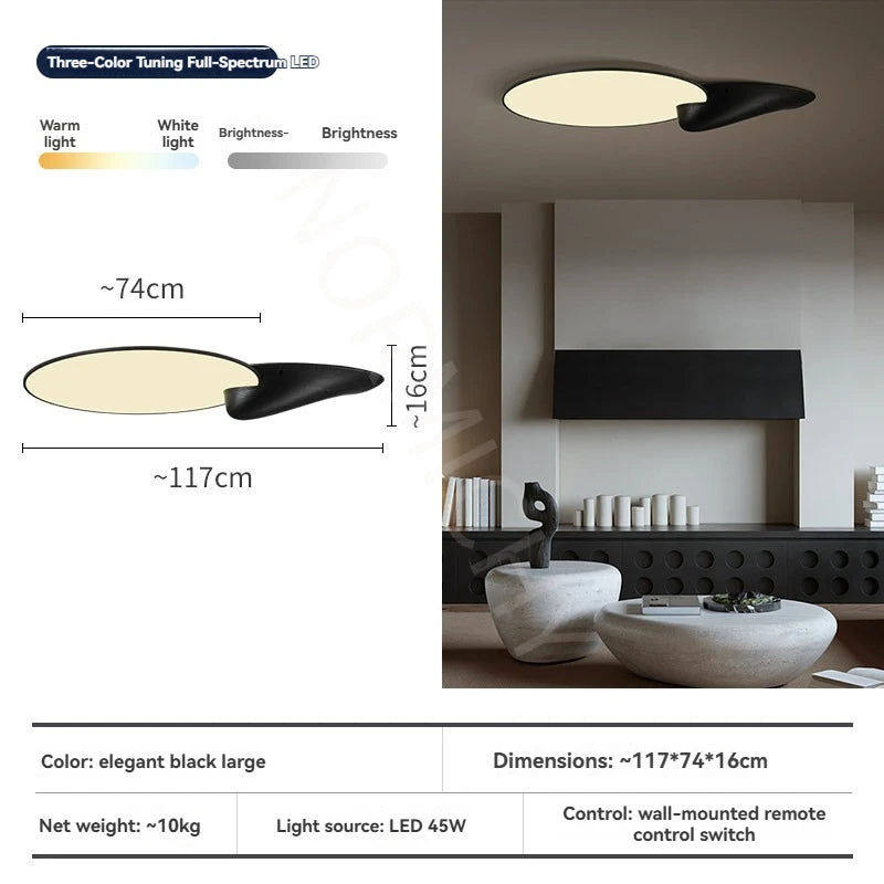 Modern New Chinese Style Led Ceiling Light Living Room Bedroom Master Light Wabi-Sabi Style Antique Solid Wood Home Appliance